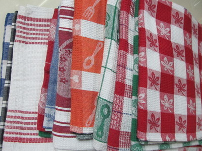 專業(yè)批發(fā)工廠直銷 華夫格茶巾、提花茶巾、色織茶巾，盡在義烏帝人日用品